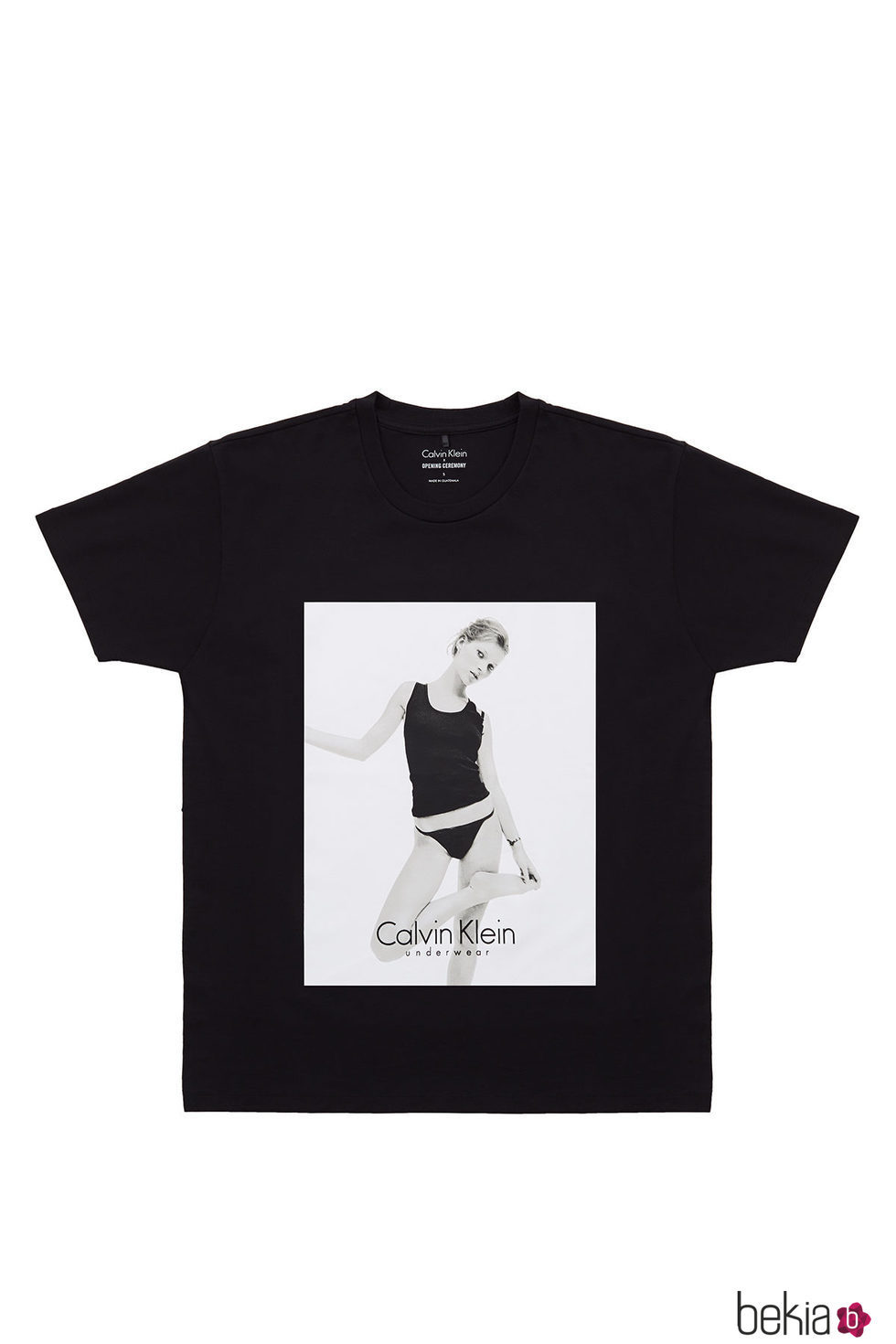 Camiseta negra de Kate Moss y Calvin Klein