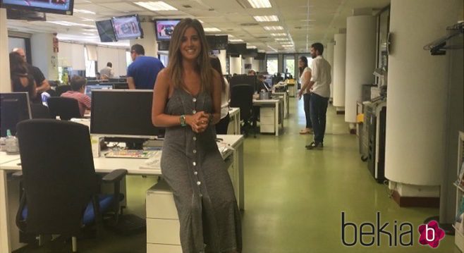 Isabel Jiménez en los Informativos de Telecinco