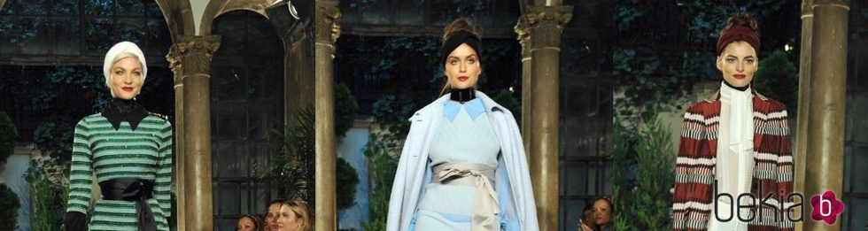 Modelos desfilando en la pasarela de Eva Mendes de la Semana de la Moda de Nueva York