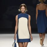 Vestido corto azul y blanco de Devota & Lomba primavera/verano 2017 en Madrid Fashion Week
