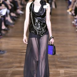Vestido de varios tejidos de Lanvin primavera/verano 2017 en la París Fashion Week