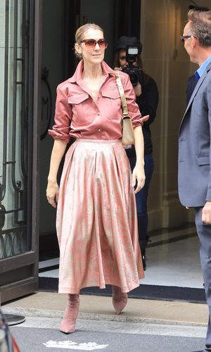 Céline Dion con un fantástico 'total look' rosa